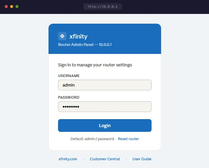 Open your browser and type the IP address